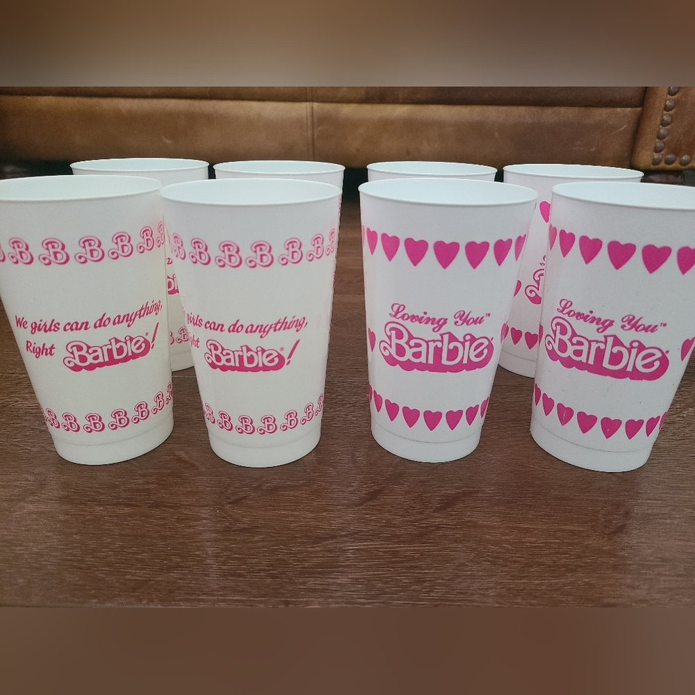NEW Vintage 1983 Barbie Fan Club Plastic Cups Lot Of 8